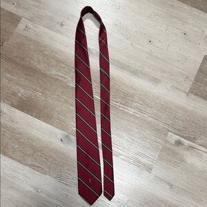 Vintage Yves Saint Laurent Silk Tie Burgundy Stripe | YSL Designer
